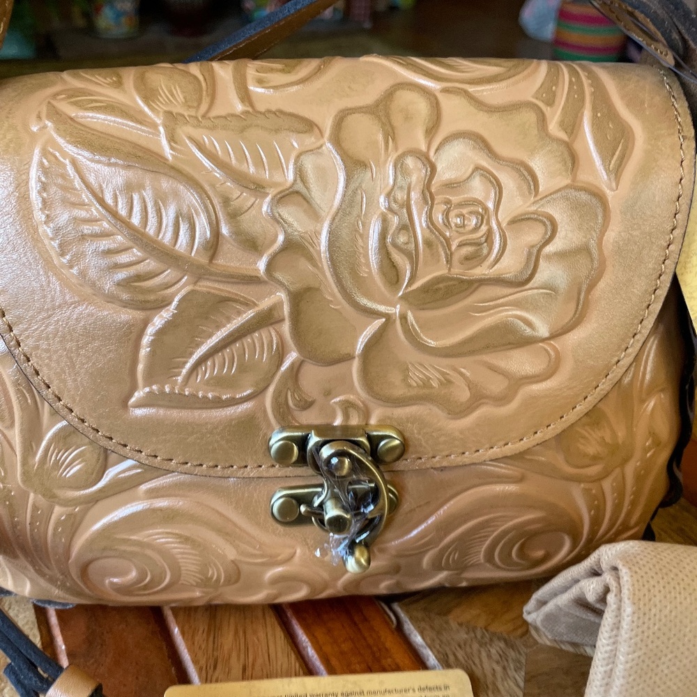 Patricia Nash Tan Embossed Crossbody Bag